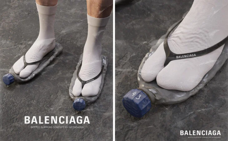 Balenciaga-crea-diseno-de-sandalias-de-botellas-de-plastico-730x452