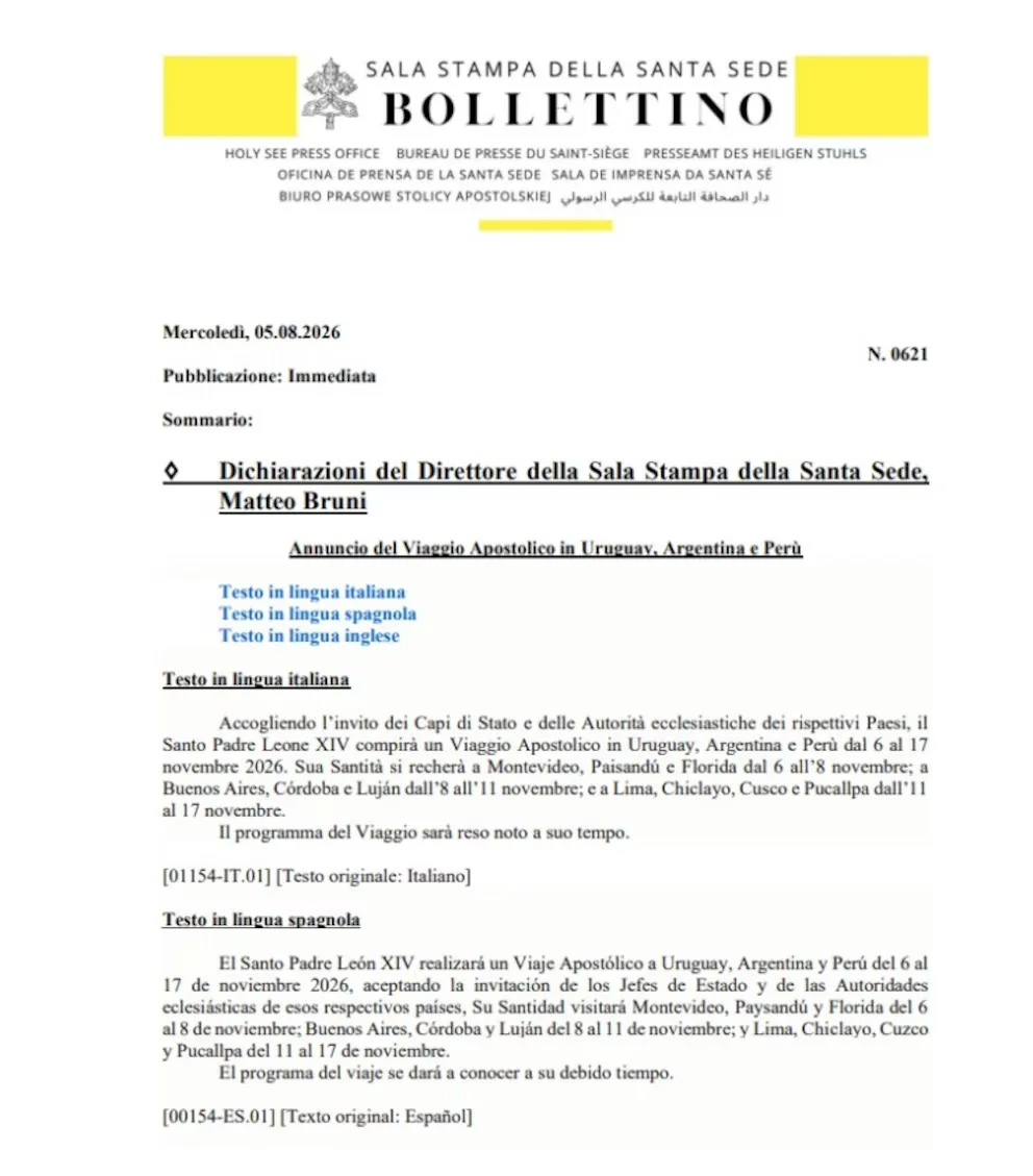 comunicado del vaticano